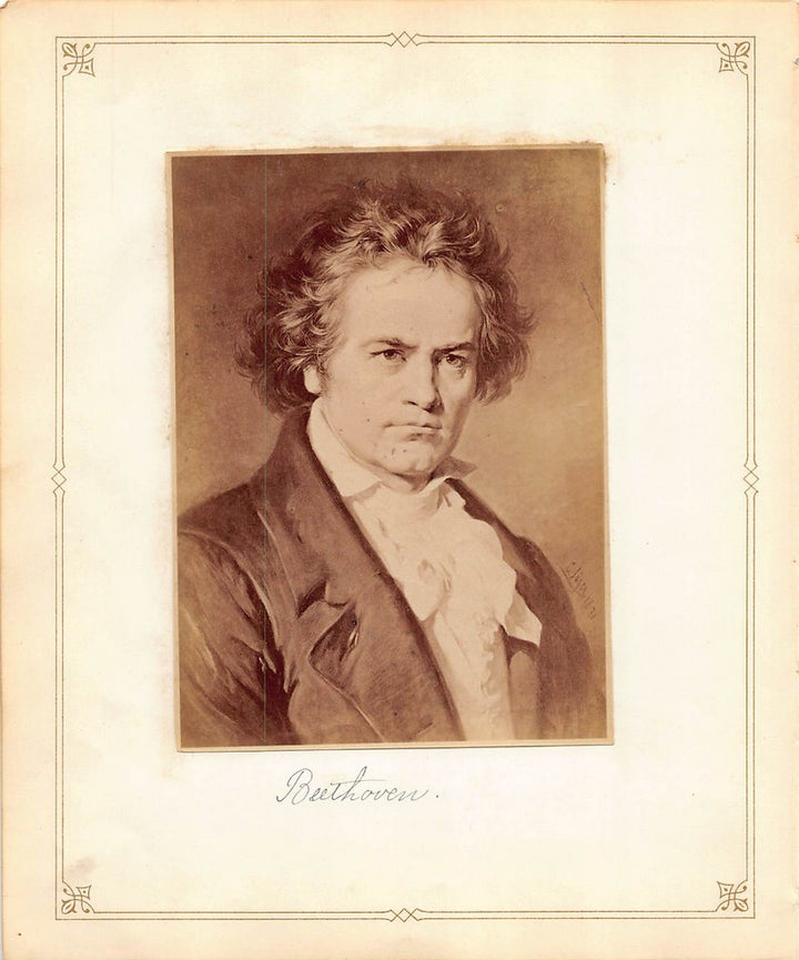 Ludwig van Beethoven German Music Composer Antique Albumen Print Photo c.1900