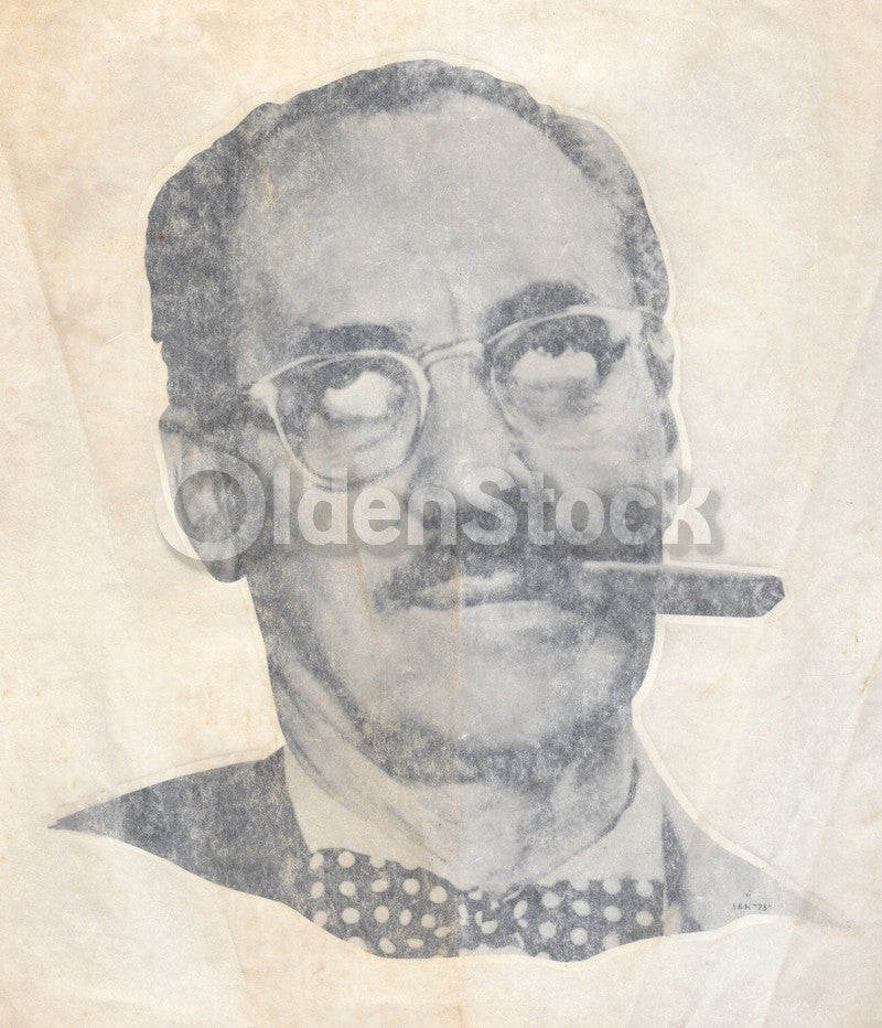 Groucho Marx Comedy Icon Vintage 1970s Heat Transfer Iron On Graphic