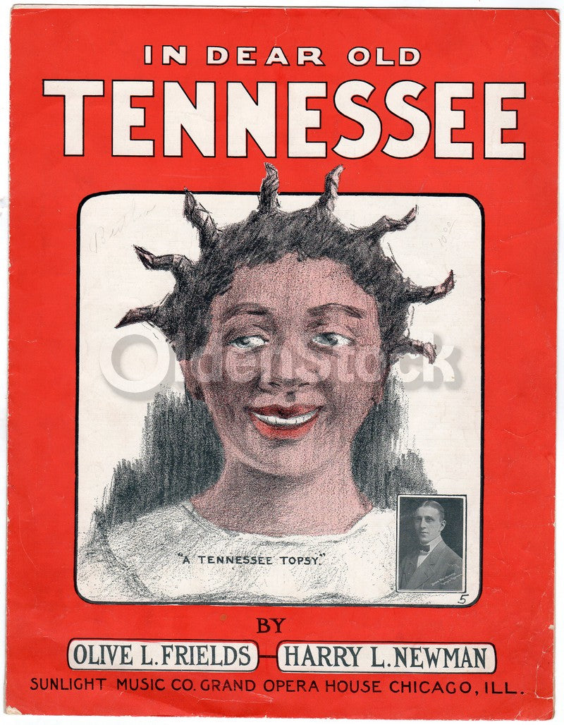 In Dear Old Tennessee Topsey Antique Black Americana Sheet Music 1909