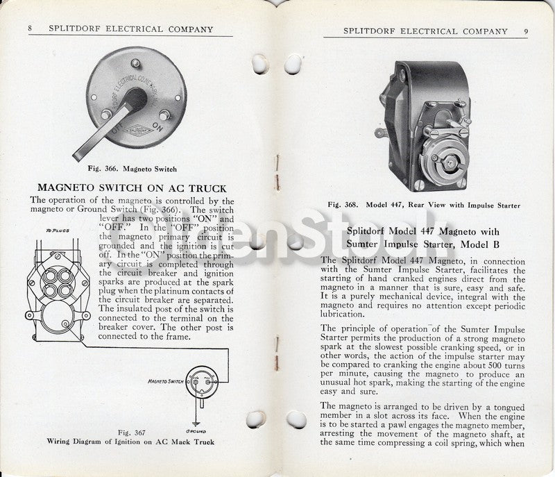 Splitdorf Magneto Ignitions for Mack Trucks Antique Auto Advertising Brochure 1919