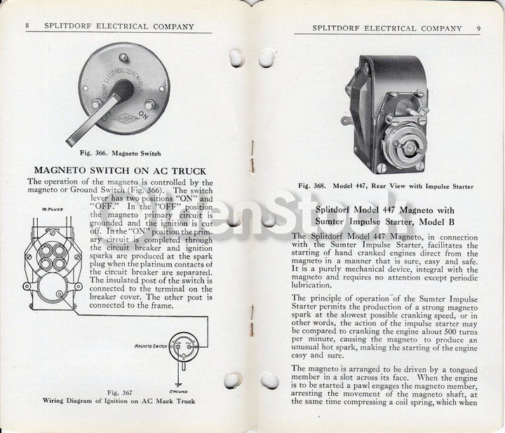 Splitdorf Magneto Ignitions for Mack Trucks Antique Auto Advertising Brochure 1919