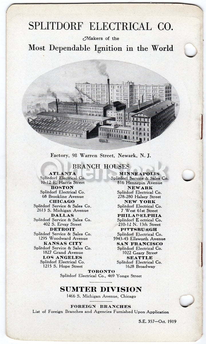 Splitdorf Magneto Ignitions for Mack Trucks Antique Auto Advertising Brochure 1919
