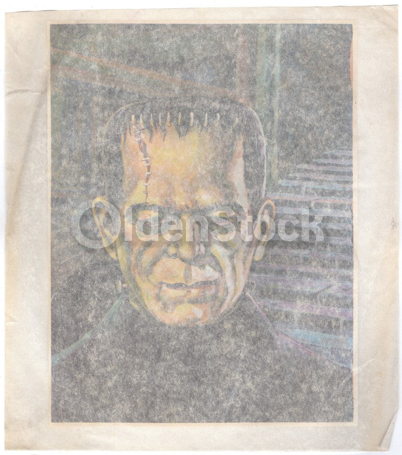 Frankenstein Monster Horror Icon Vintage 1970s Heat Transfer Iron On Graphic