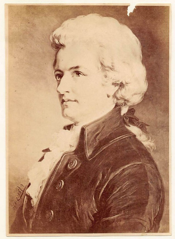Wolfgang Amadeus Mozart Music Composer Antique Albumen Print Photo c.1900