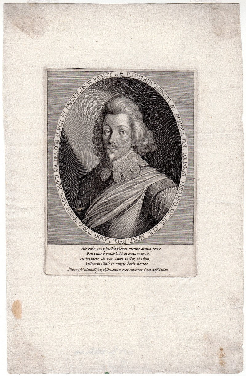 Ernst Wolfgang Kilian German Engraver Antique Portrait Engraving Print