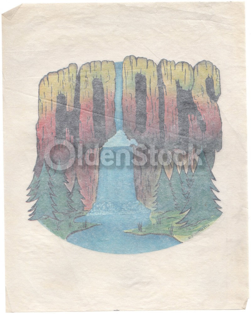 Coors Beer Brewing Waterfall Vintage 1970s Heat Transfer Iron On Graphic