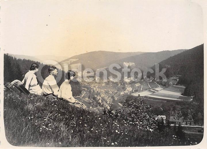Friedenberg Germany Hilltop Overlook Picnic Antique Outdoor Snapshot Photo