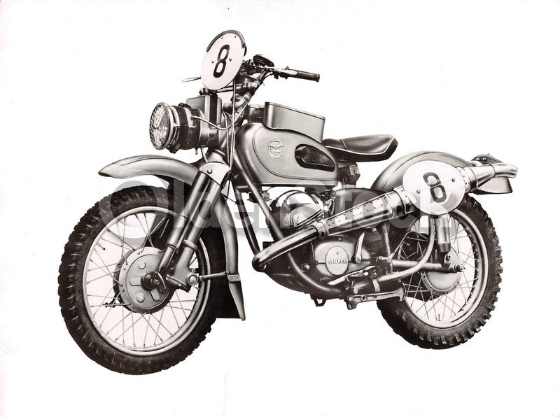 Adler Six Days German Motorcycle Original Vintage Advertising Photo 1957