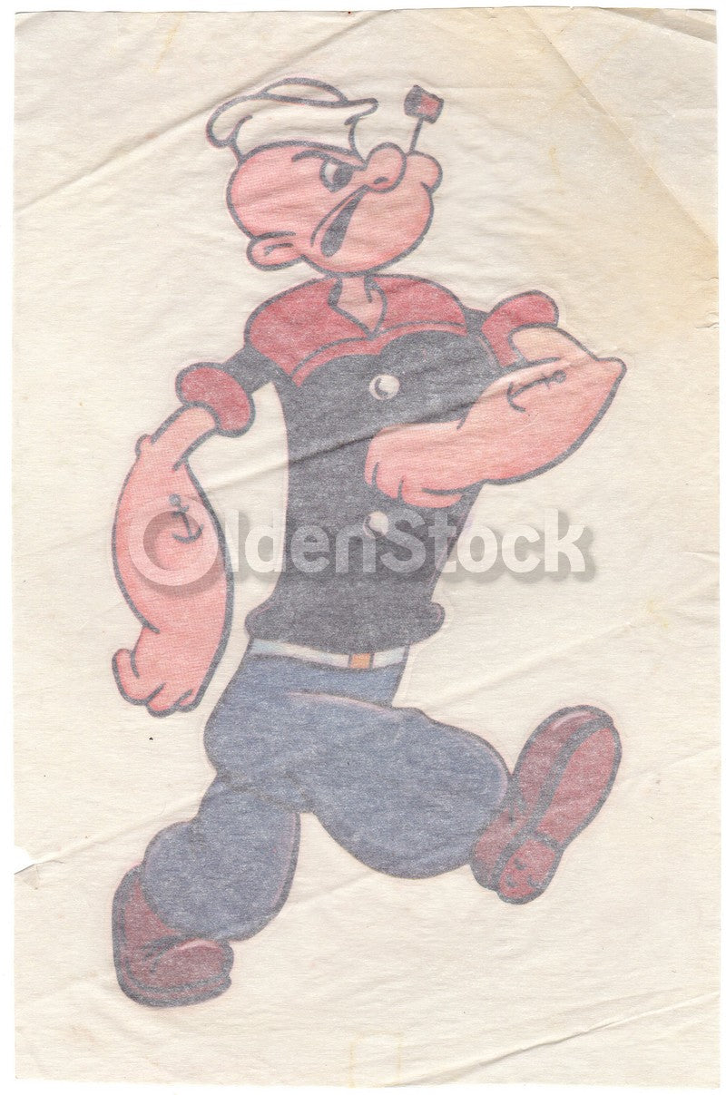 Popeye the Sailor Man Vintage 1970s Heat Transfer Iron On T-Shirt Graphic