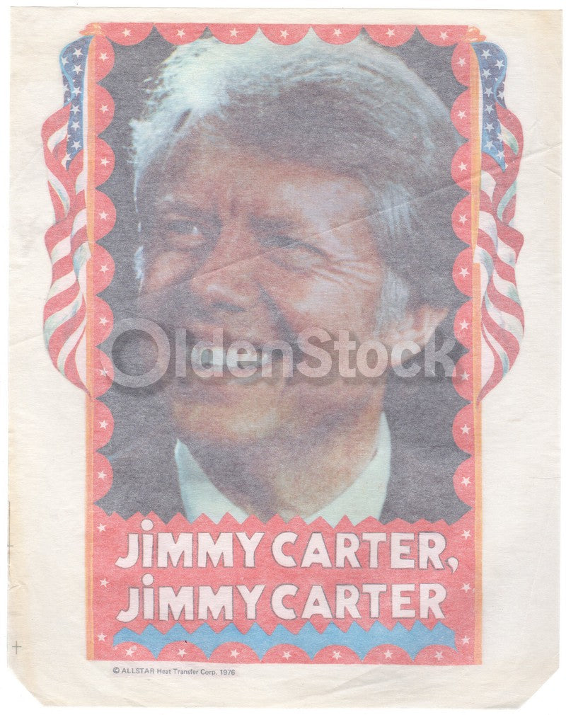President Jimmy Carter Vintage 1970s Heat Transfer Iron On Campaign Graphic