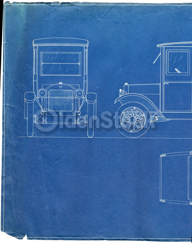 HH Babcock Truck Design Watertown NY Antique Automobile Blueprint Poster 1922