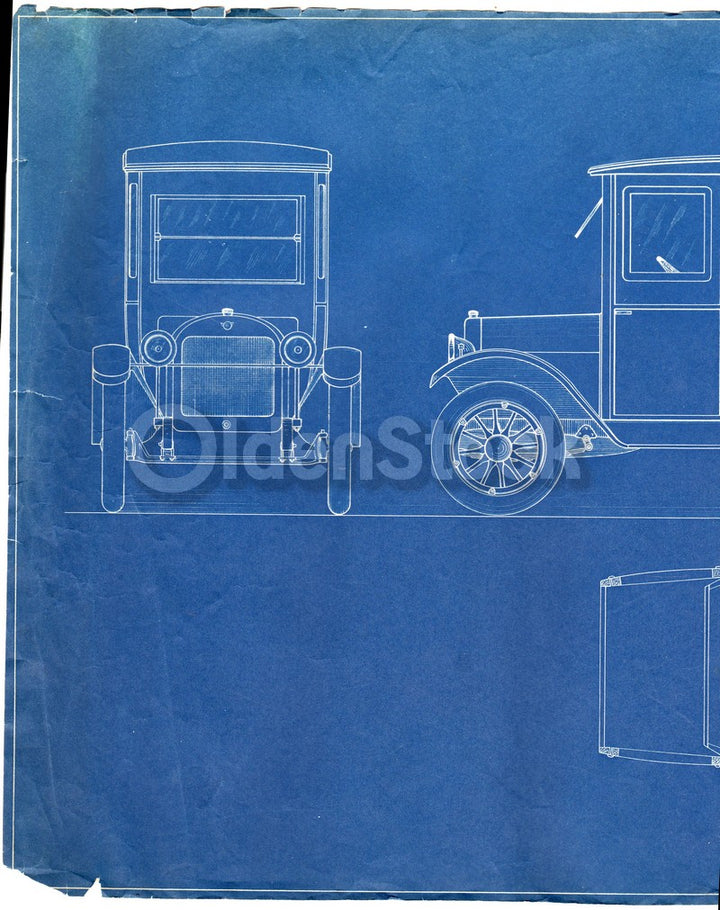 HH Babcock Truck Design Watertown NY Antique Automobile Blueprint Poster 1922