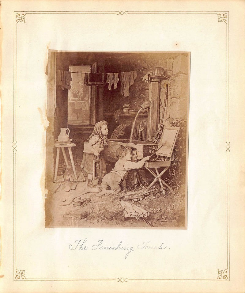 Johann von Bremen Finishing Touch Kids Painting Antique Albumen Print Photo c.1900