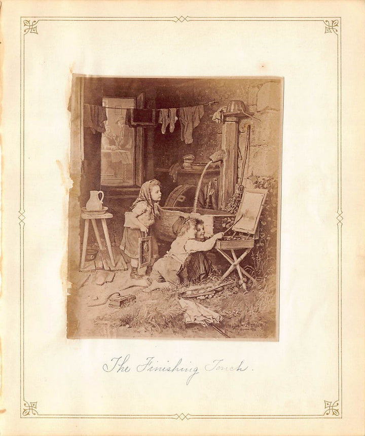 Johann von Bremen Finishing Touch Kids Painting Antique Albumen Print Photo c.1900