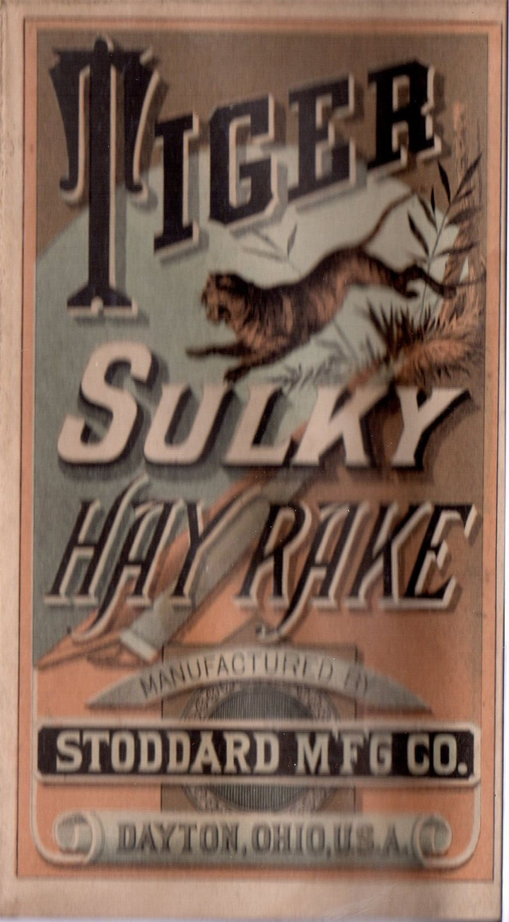 Stoddard Farm Tools Hay Rake Dayton Ohio Antique Lithograph Advertising Poster