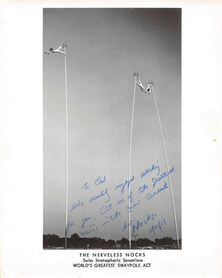 Nerveless Nocks Swaypole Circus Acrobats Original Autograph Signed Promo Photo