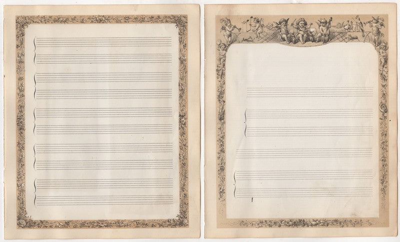 Cute Cherubs Antique Illustrated Blank Sheet Music by Hochstein