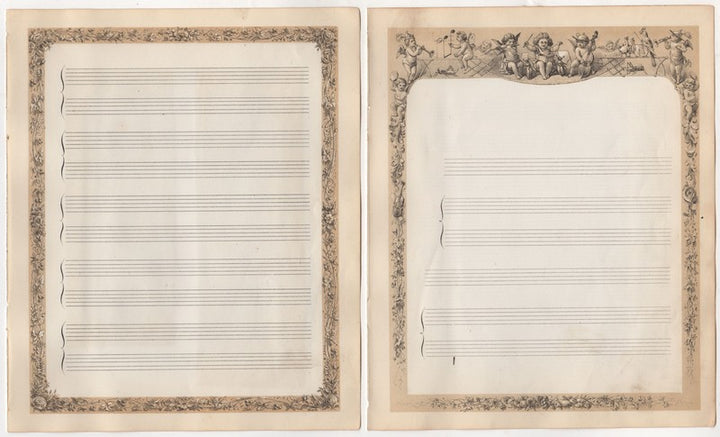 Cute Cherubs Antique Illustrated Blank Sheet Music by Hochstein