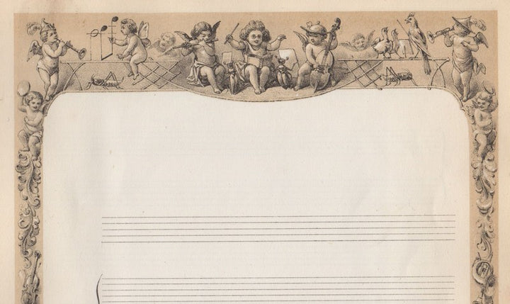 Cute Cherubs Antique Illustrated Blank Sheet Music by Hochstein