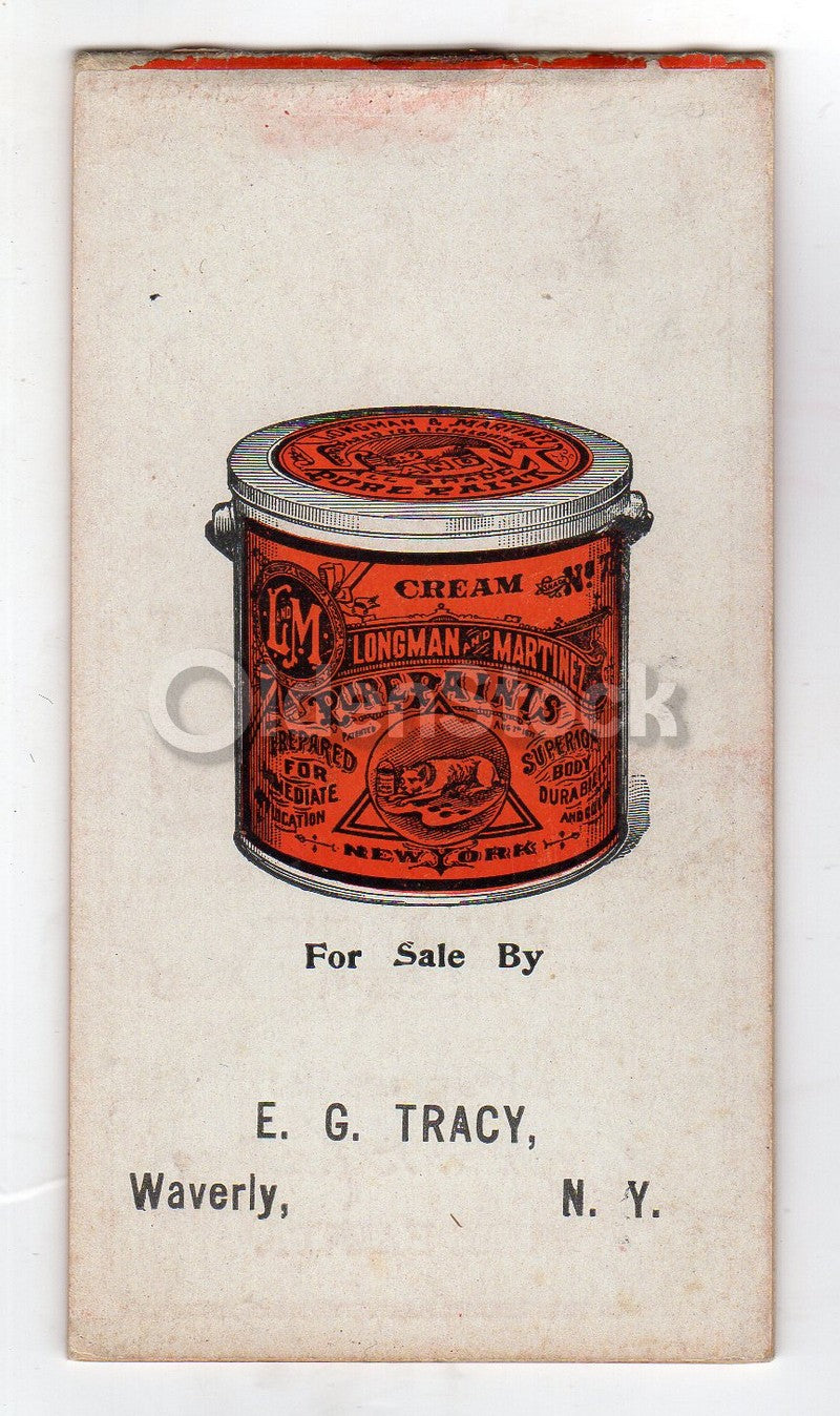 Longman and Martinez Pure Paints Waverly New York Antique Advertising Notepad