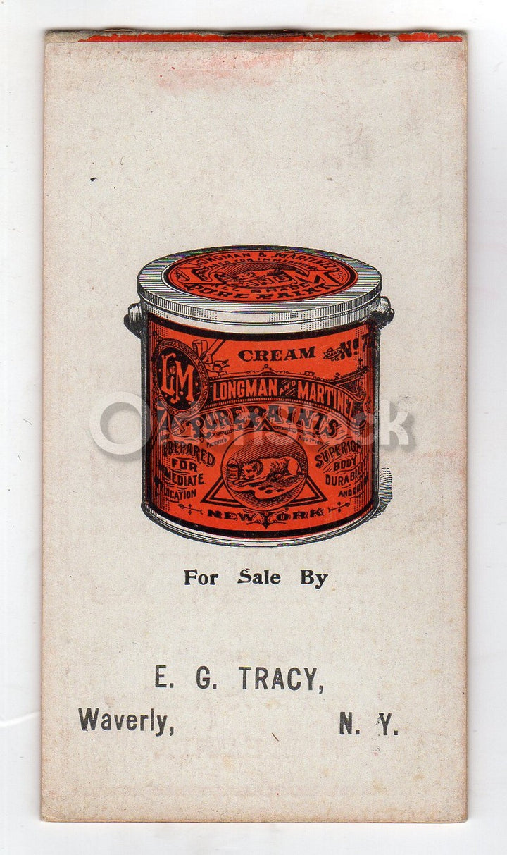Longman and Martinez Pure Paints Waverly New York Antique Advertising Notepad