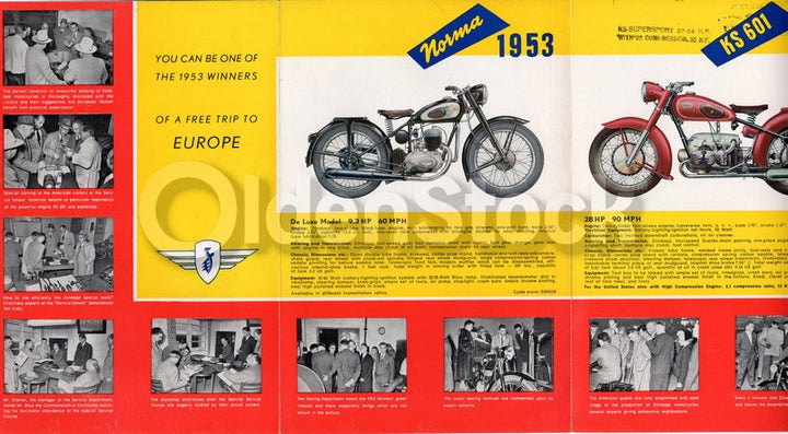 Zundapp Motorcycles Norma KS601 Comfort Vintage Graphic Advertising Brochure 1953