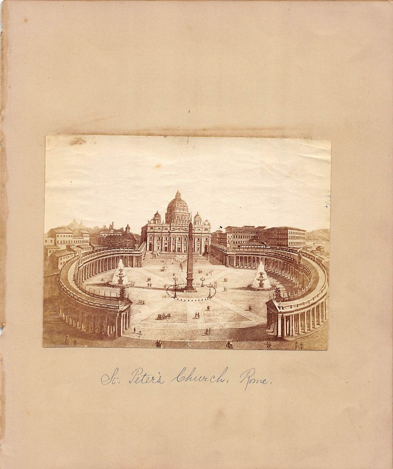 Saint Peter's Church Rome Italy Antique Albumen Print Art Photo c.1900
