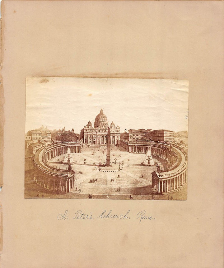 Saint Peter's Church Rome Italy Antique Albumen Print Art Photo c.1900