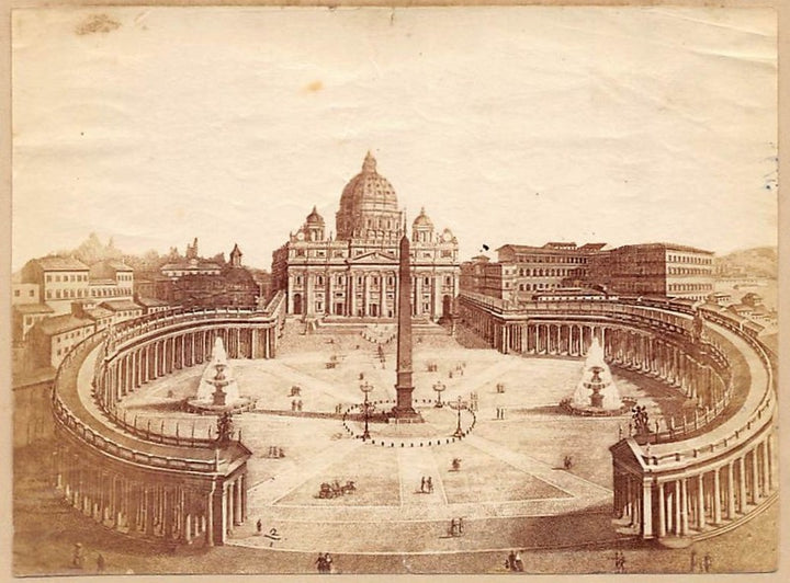 Saint Peter's Church Rome Italy Antique Albumen Print Art Photo c.1900