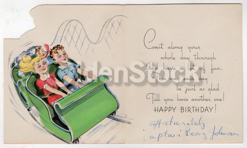10th Birthday Amusement Park Roller Coaster Vintage Graphic Art Birthday Greetin