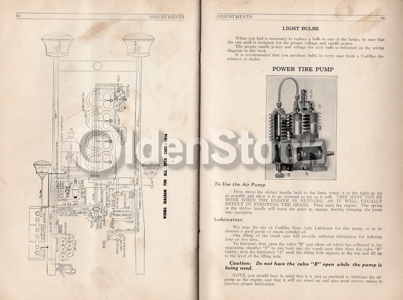 Cadillac Motor Car Company Detroit Michigan Antique Cadillac Car Operator Manual 1914