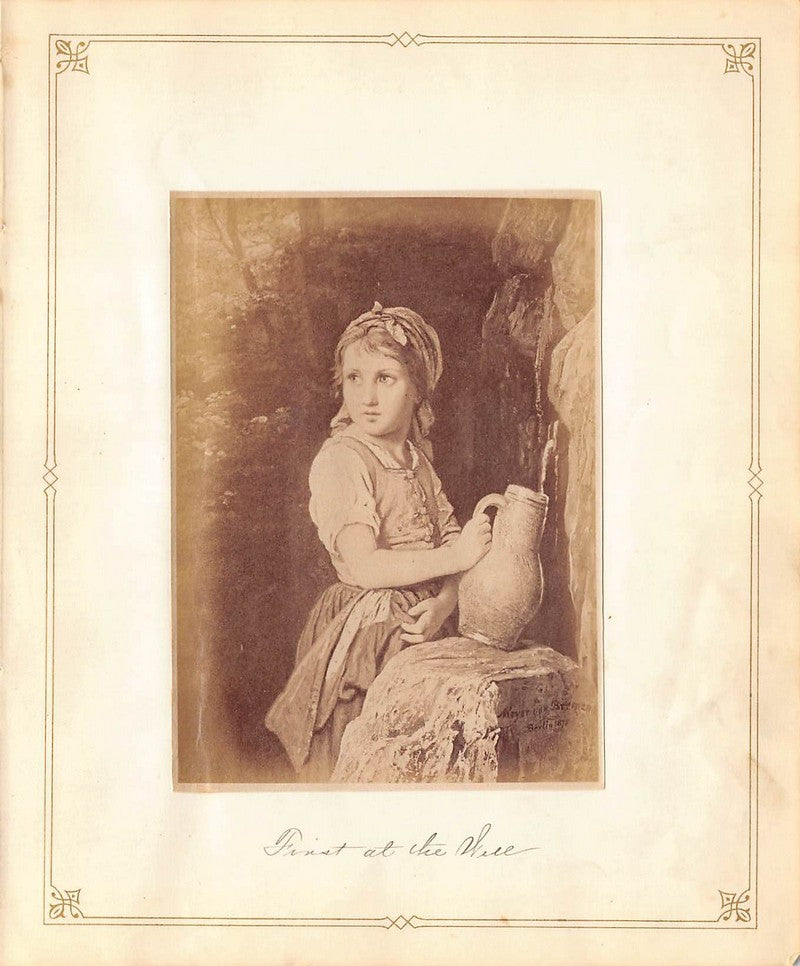 Meyer von Bremen Girl at the Well Painting Antique Albumen Print Photo c.1900