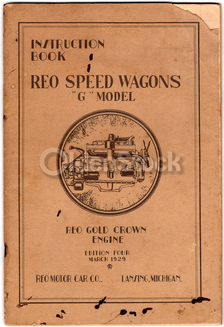 REO Speed Wagons Model G Car Manual Antique Automobile Instruction Book 1929