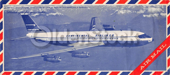 Continental Airlines Look Magazine Air Mail Vintage Graphic Advertising Postal Cover