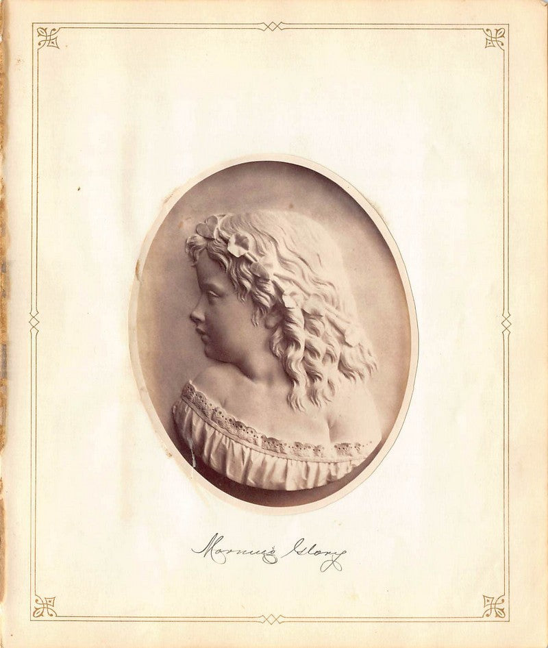 John Adams Jackson Morning Glory Relief Sculpture Antique Albumen Print Photo c.1900