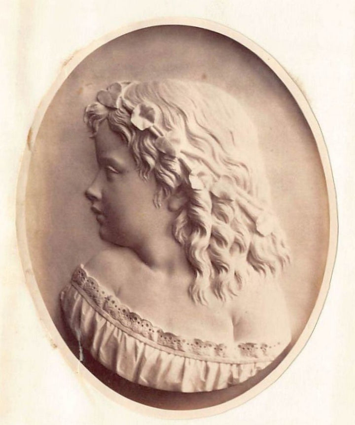 John Adams Jackson Morning Glory Relief Sculpture Antique Albumen Print Photo c.1900