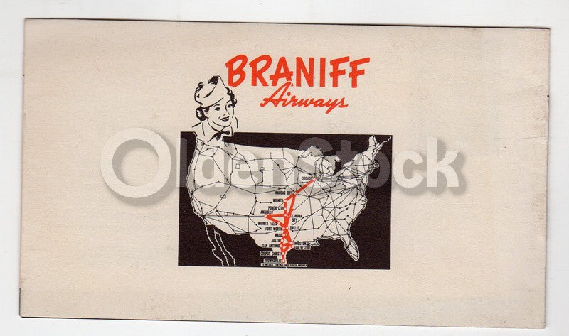 Braniff Airlines Southwestern Hospitality Vintage Graphic Advertising Booklet