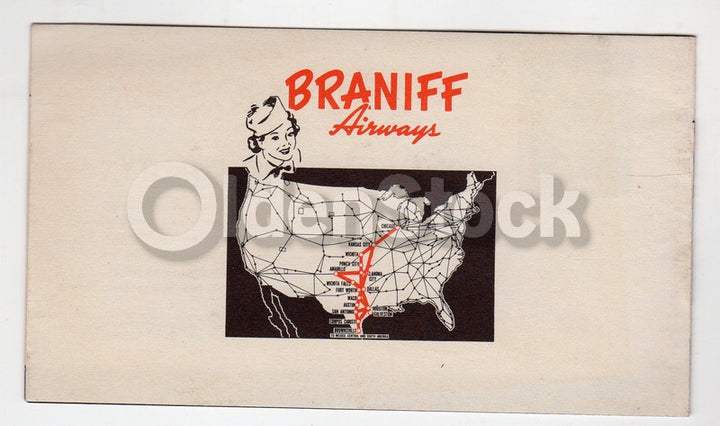 Braniff Airlines Southwestern Hospitality Vintage Graphic Advertising Booklet