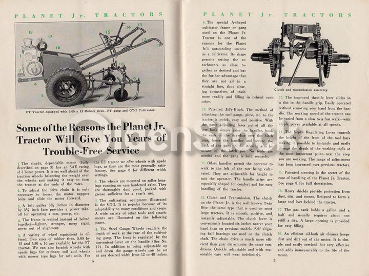 Planet Jr Tractors Antique Agricultural Equipment Advertising Catalog 1937