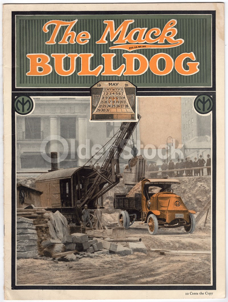 Mack Trucks Bulldog WWI Service Trucks Antique Graphic Advertising Brochure 1921