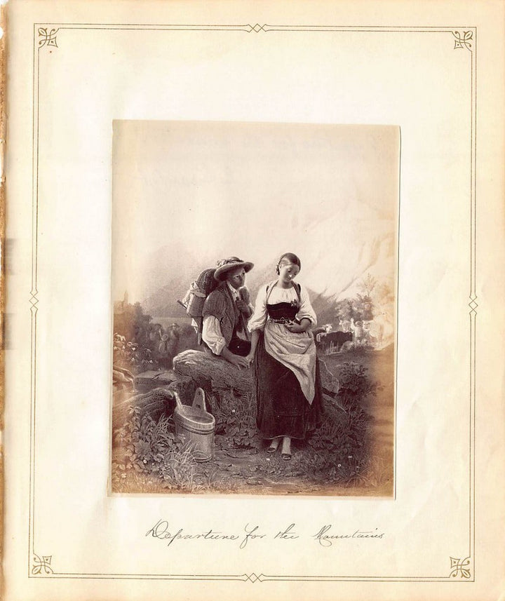 Robert Beyschlag Shepherdess Painting Antique Albumen Print Photo c.1900