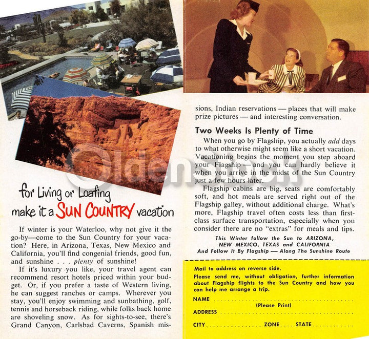 American Airlines West Coast Cowboy Vacations Graphic Advertising Brochure