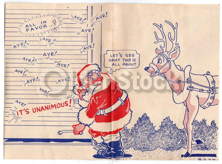 National Furniture Company Wharton Texas Vintage Santa Claus Christmas Greeting