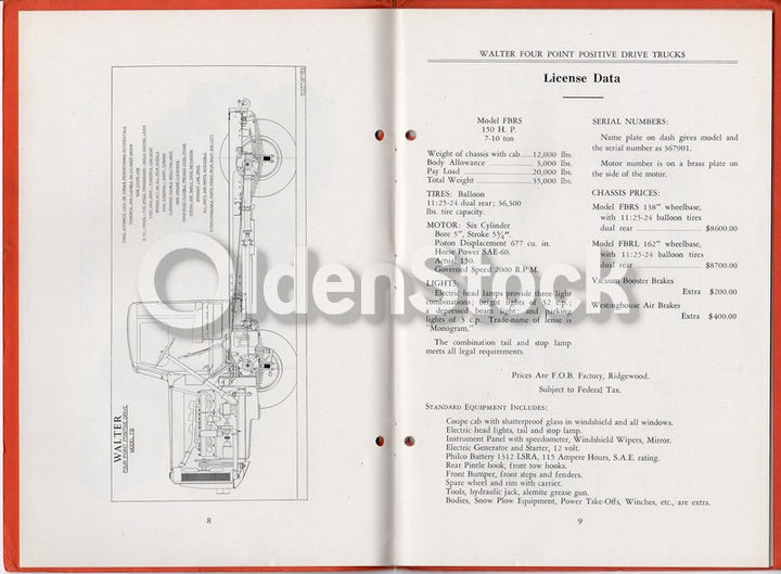 Walter Motor Truck Company Queens Long Island Antique Tractor Manual 1936