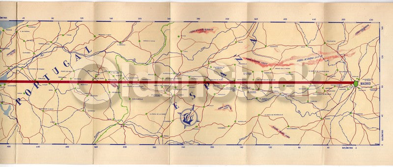 TAP Air Portugal Lisbon to Madrid Flights Vintage Advertising Brochure Map