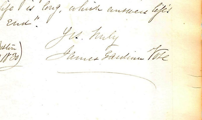 James Gardiner Vose Rhode Island Church Minister Antique Autograph Signed Letter