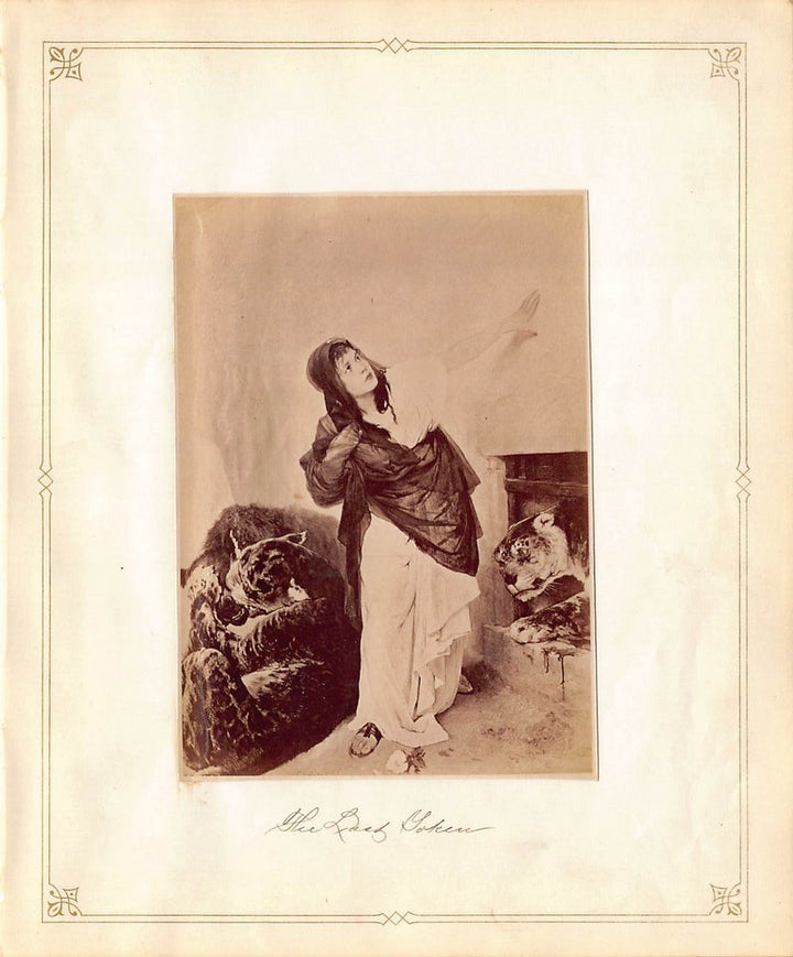 Gabriel Max Christian Martyr Tiger Painting Antique Albumen Print Photo c.1900