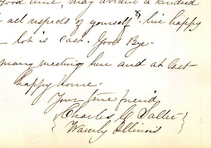 Rev Charles Cotton Salter Pilgrim Congress Church Antique Autograph Signed Letter