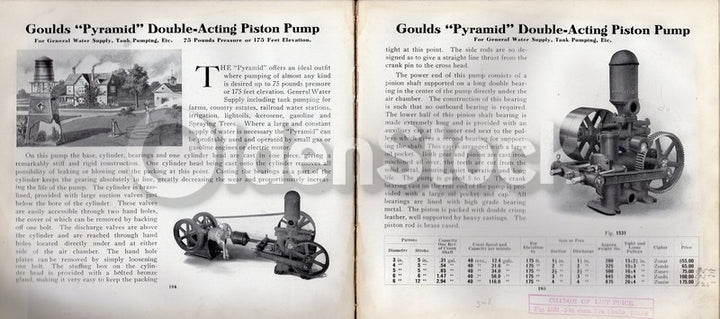 Goulds Manufacturing Company Seneca Falls NY Antique Plumbing Fixtures Catalog