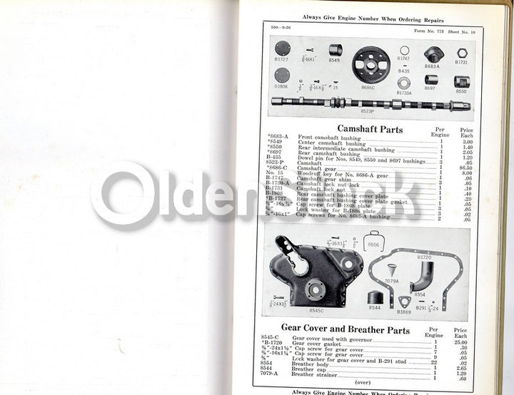 Walter Tractor Snow Fighter Trucks Queens NY Antique Auto Repair Parts List 1936